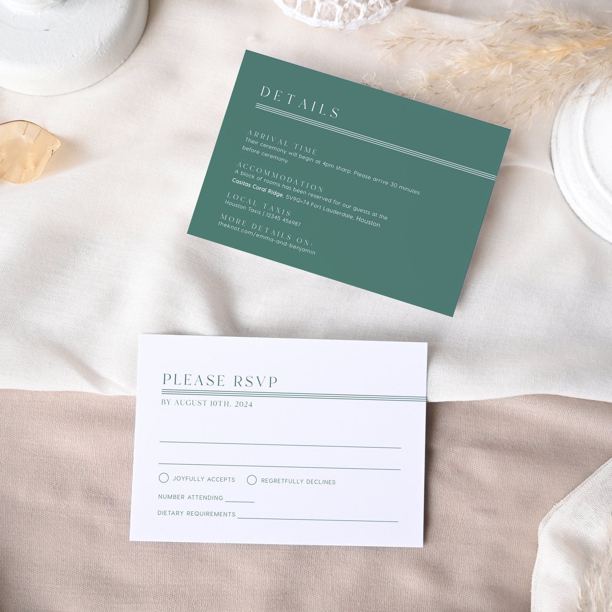 Green Arched Wedding Invitation, Sage green wedding invitation set - LovelyTemplatesCo