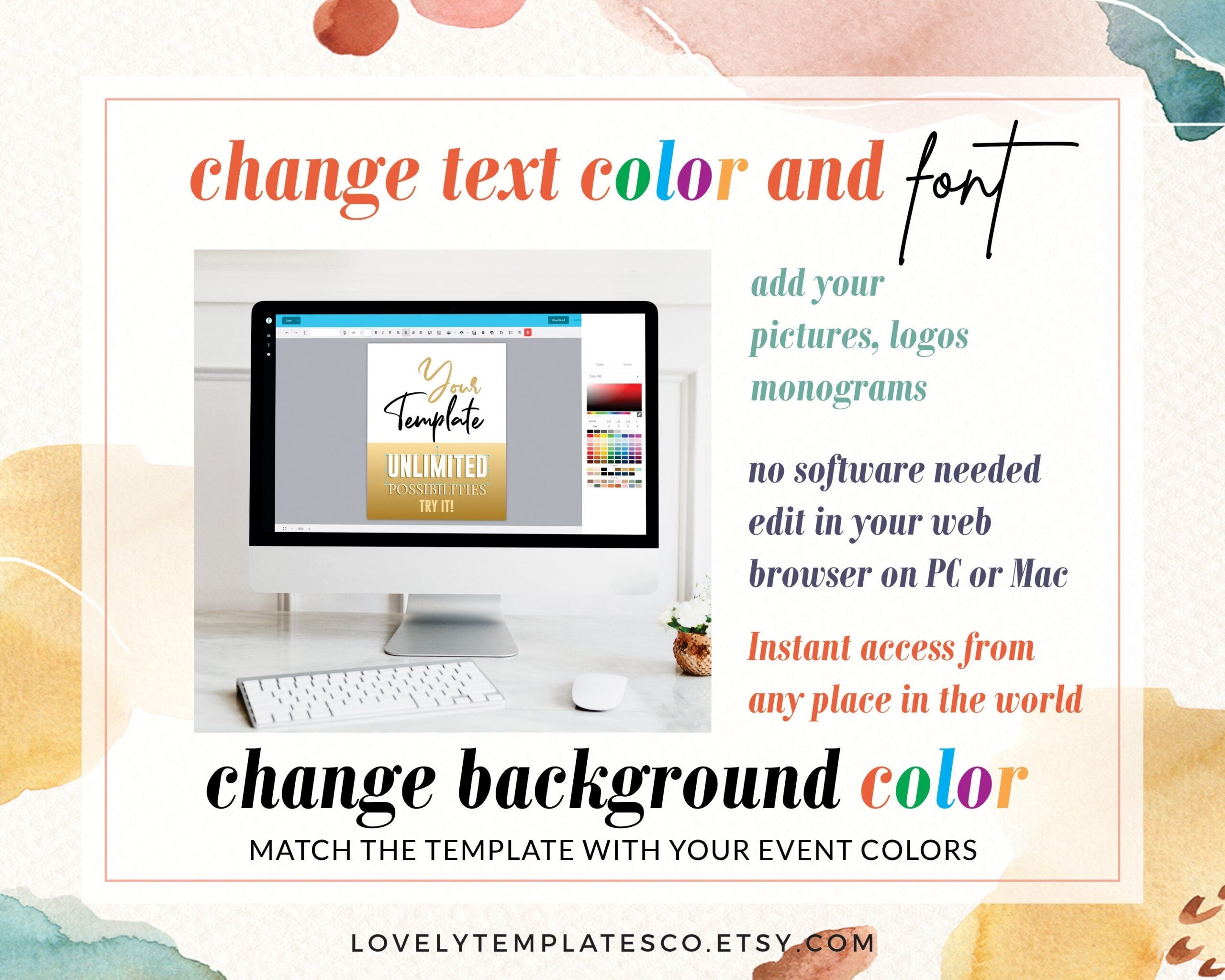 Minimalist Wedding invitation, Botanical Wedding invitation - LovelyTemplatesCo