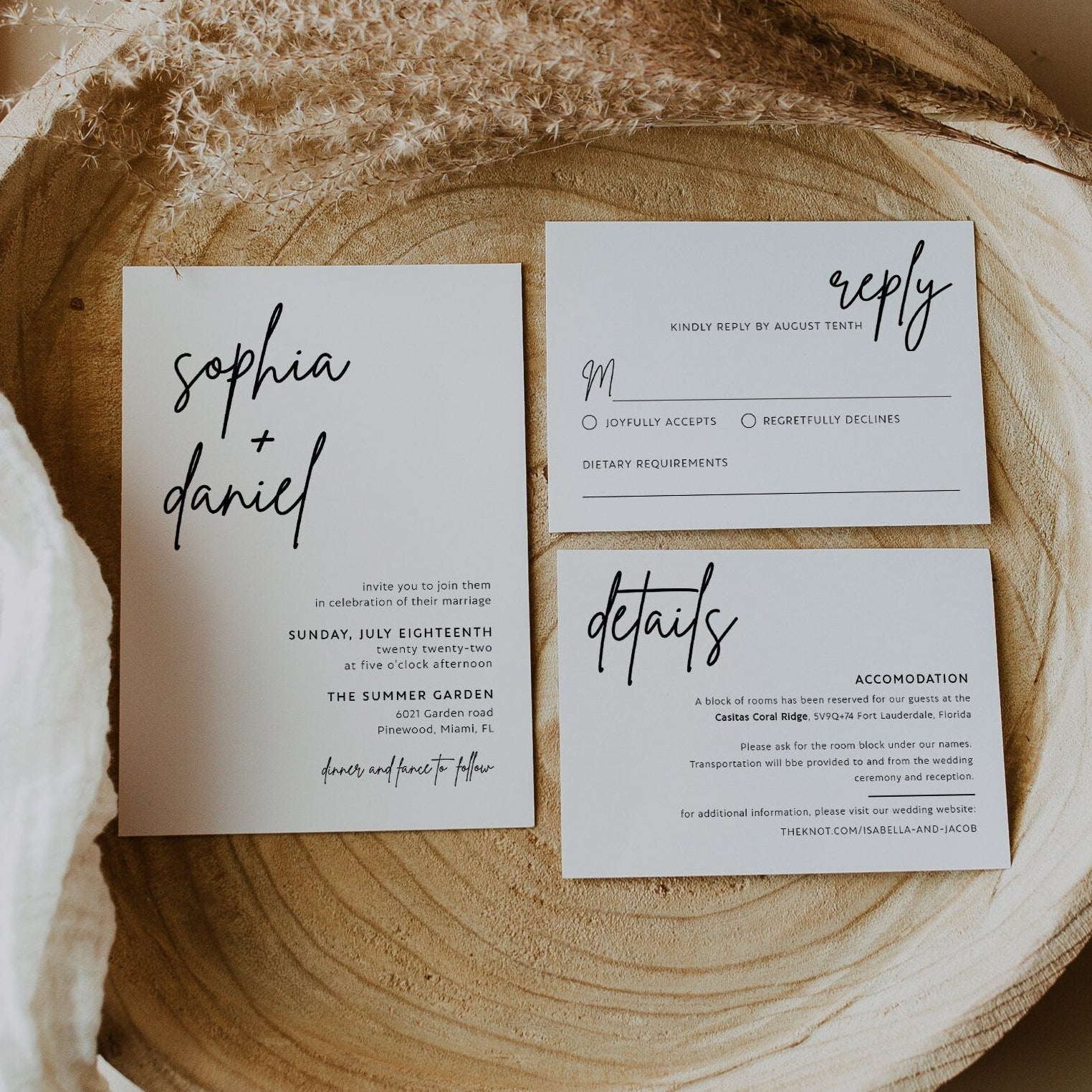 Modern wedding invitation template - LovelyTemplatesCo