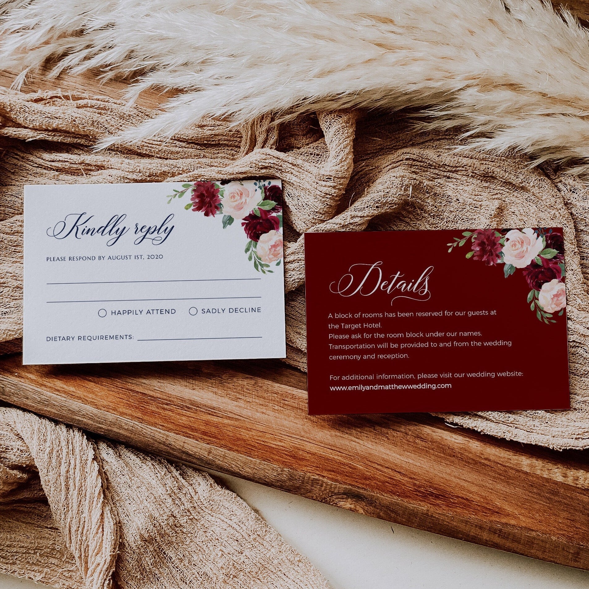 Navy wedding invitation template - LovelyTemplatesCo