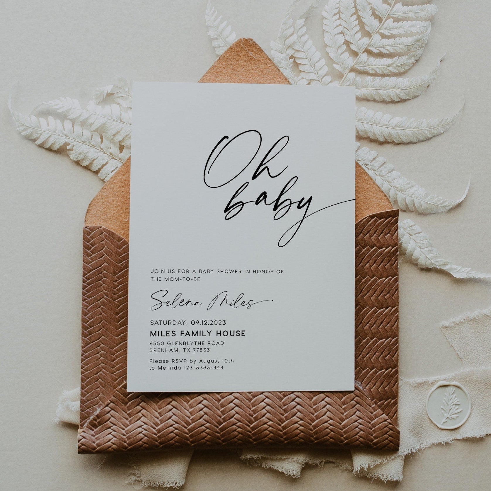 Neutral baby shower invitation - LovelyTemplatesCo