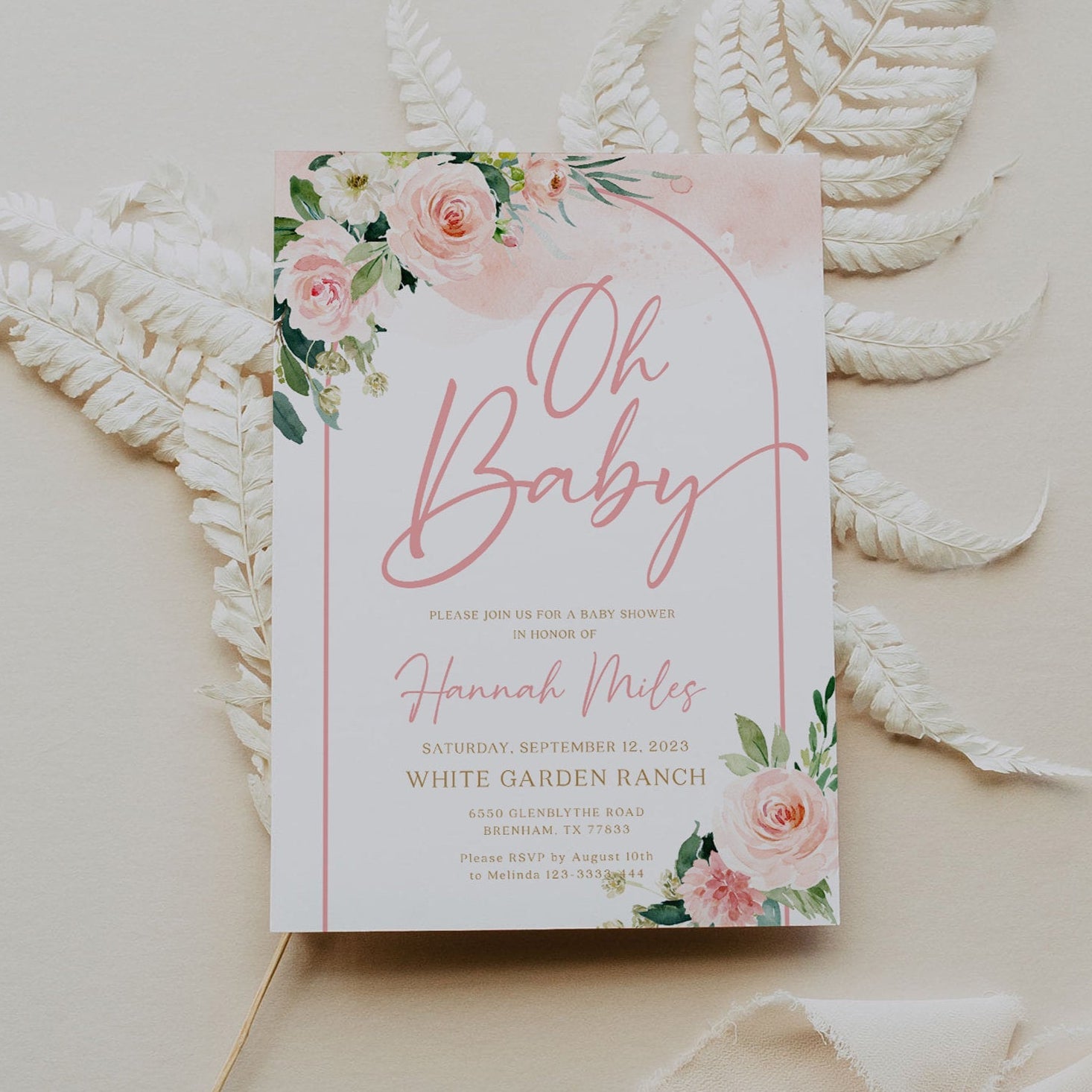 Oh baby invitation, Baby shower evite, Baby shower girl invitation template - LovelyTemplatesCo