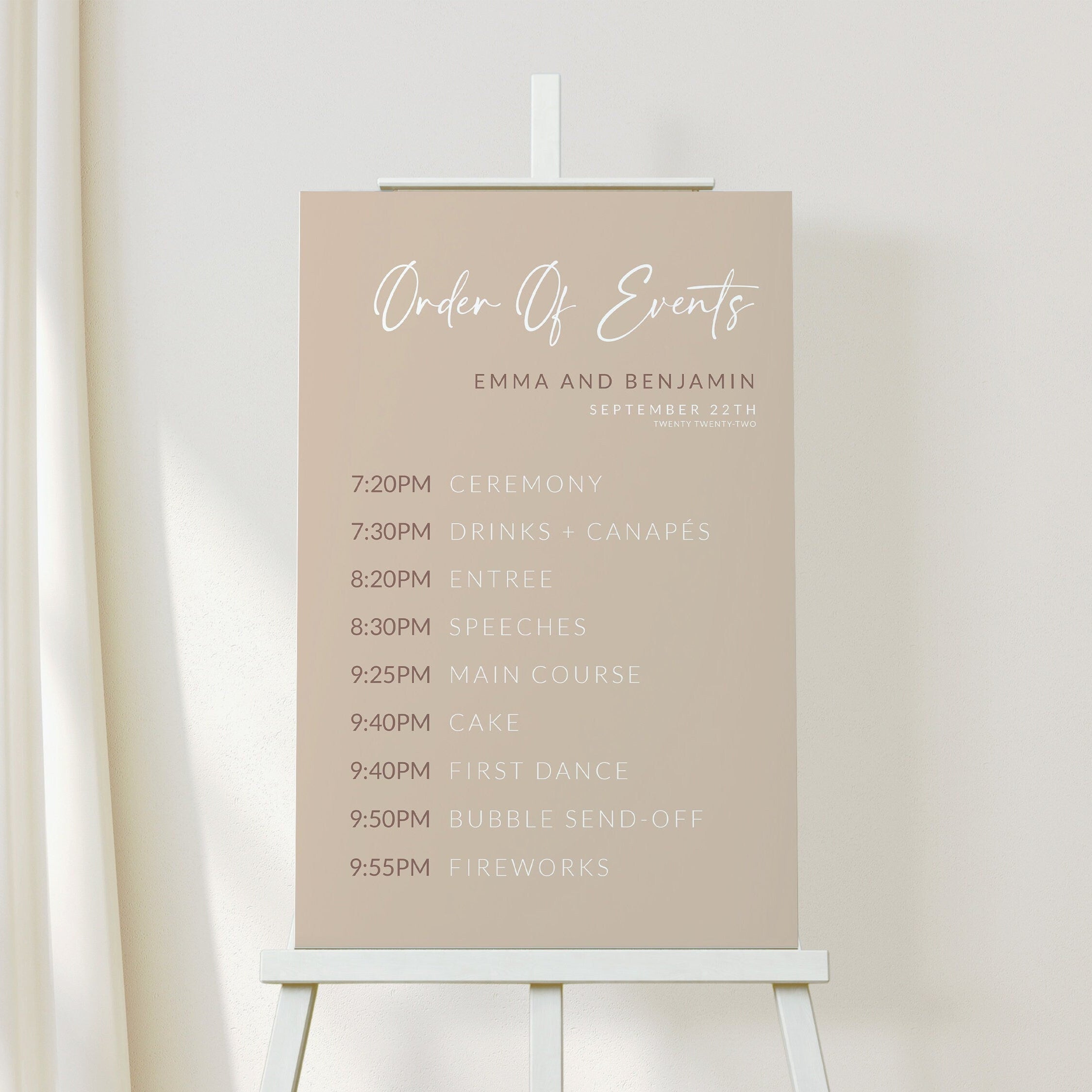 Order of events template, Wedding order of events - LovelyTemplatesCo