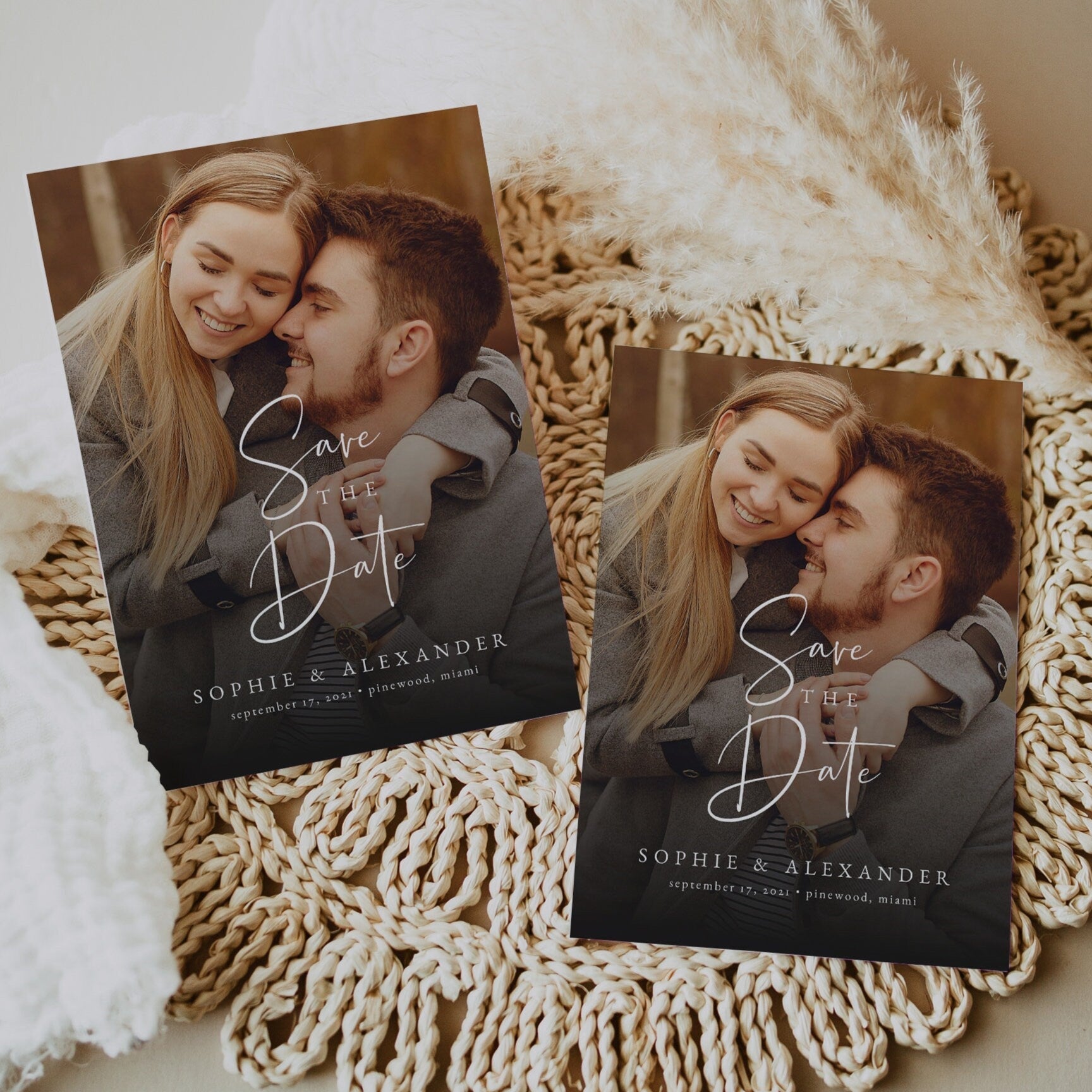 Save the date with photo, Save the date template, Instant edit and download - LovelyTemplatesCo