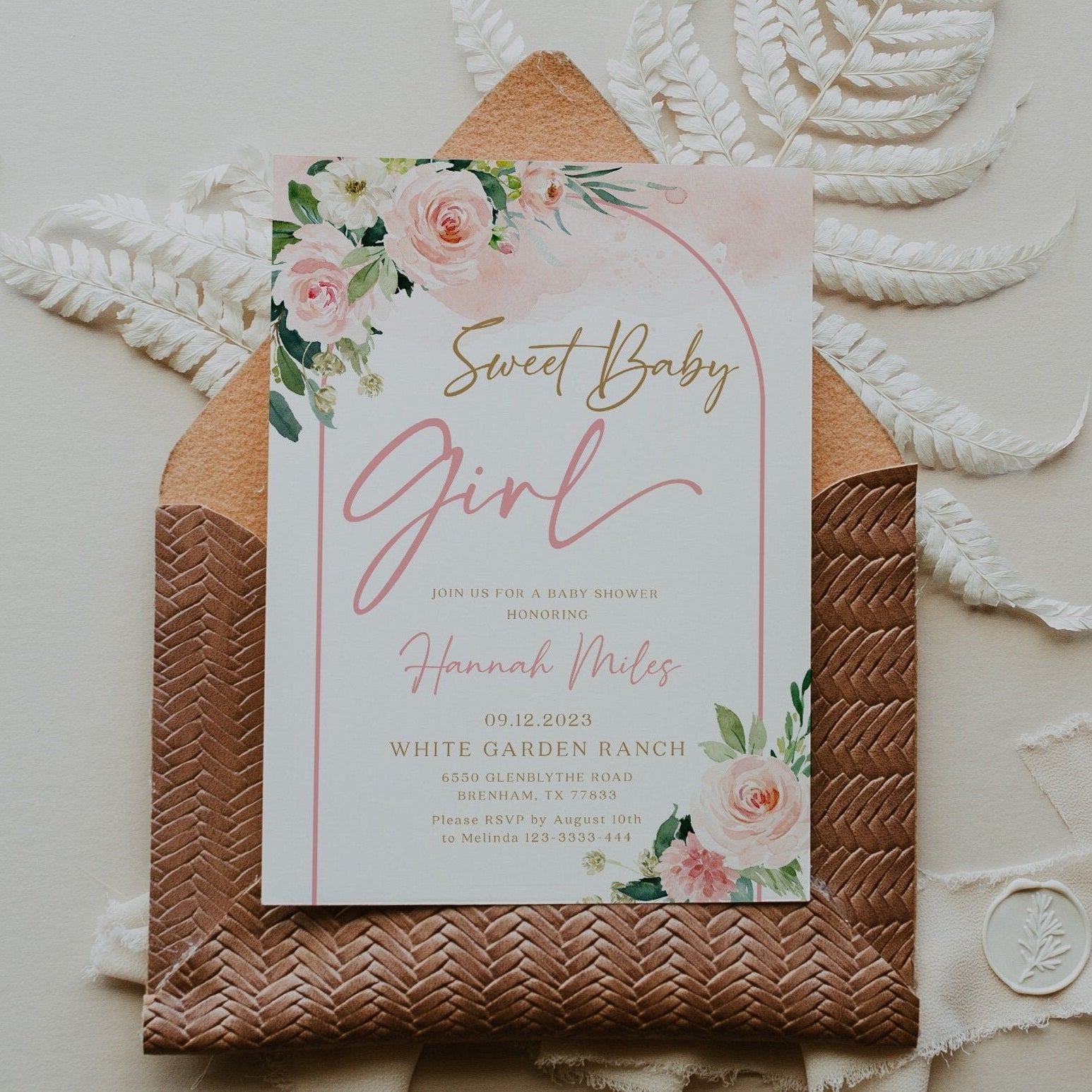 Sweet baby girl invitation, Baby shower girl invitation template - LovelyTemplatesCo
