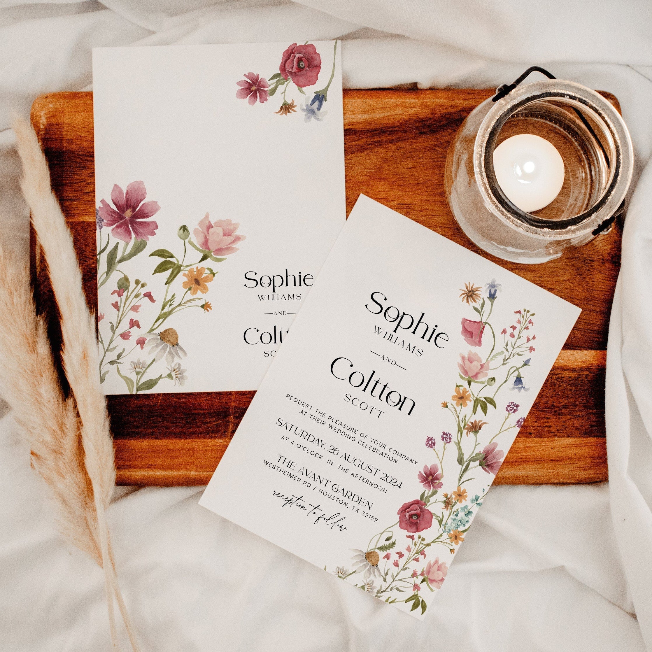 Wildflower Wedding Invitation - LovelyTemplatesCo