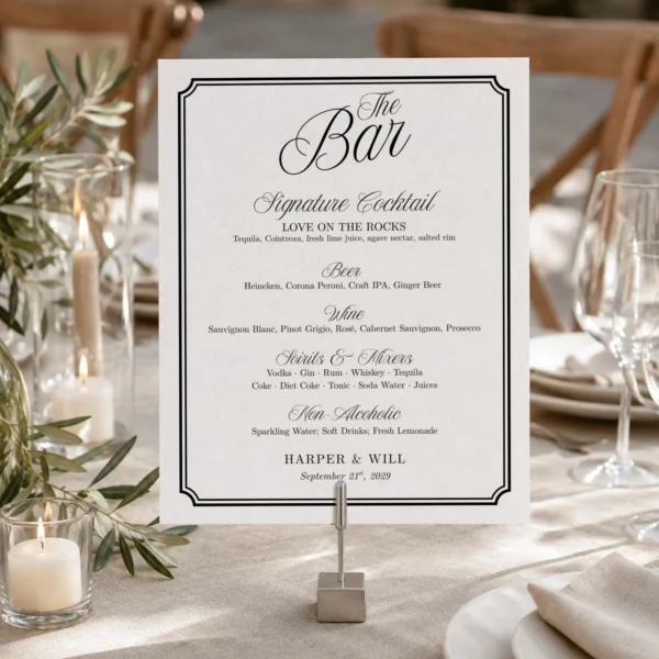 Black Elegant Wedding Sign Canva Template preview