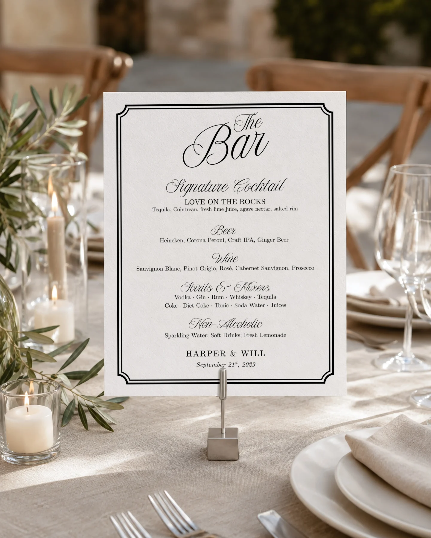 Black Elegant Wedding Sign Canva Template preview