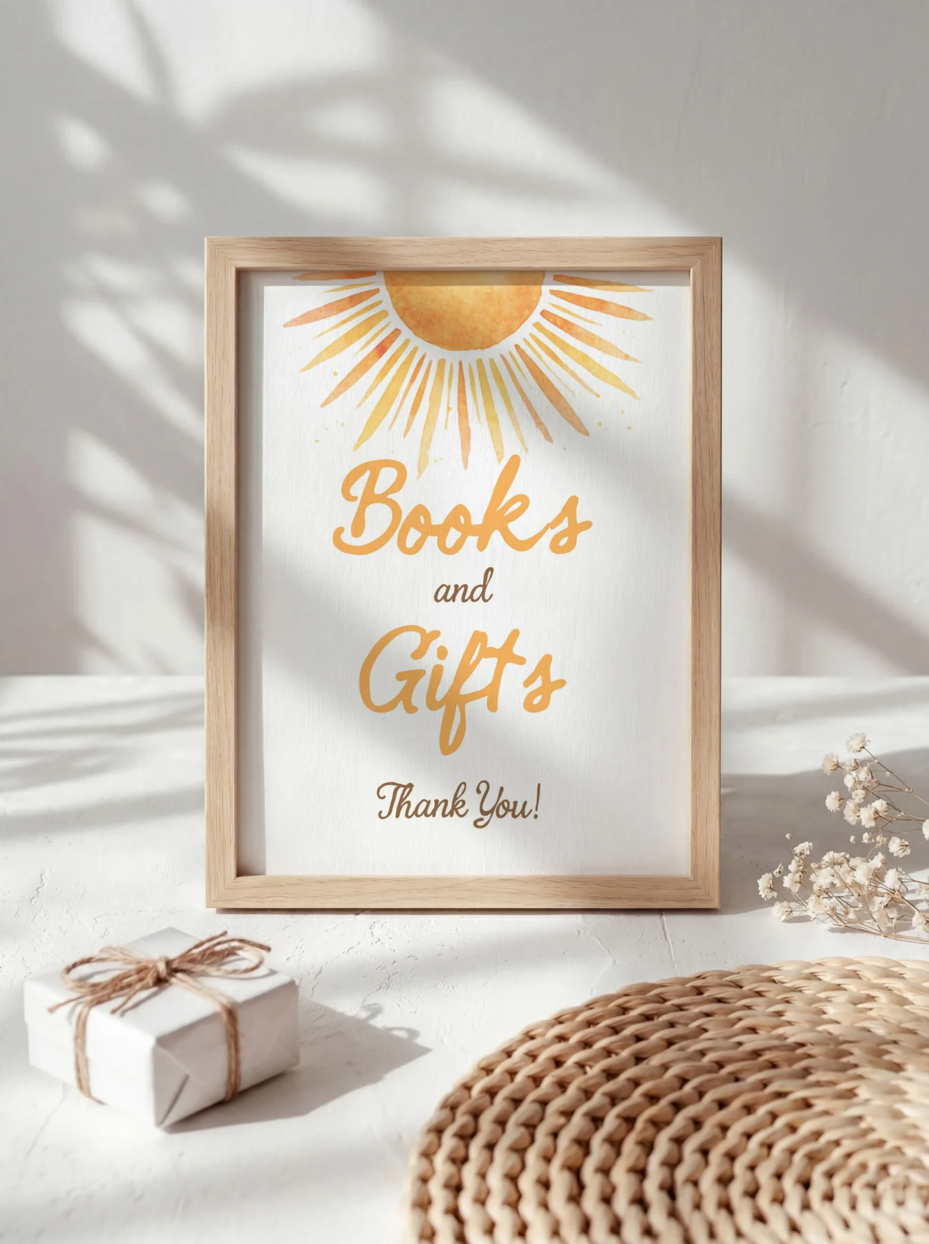 Sunshine Baby Shower Sign Canva Template detail 3