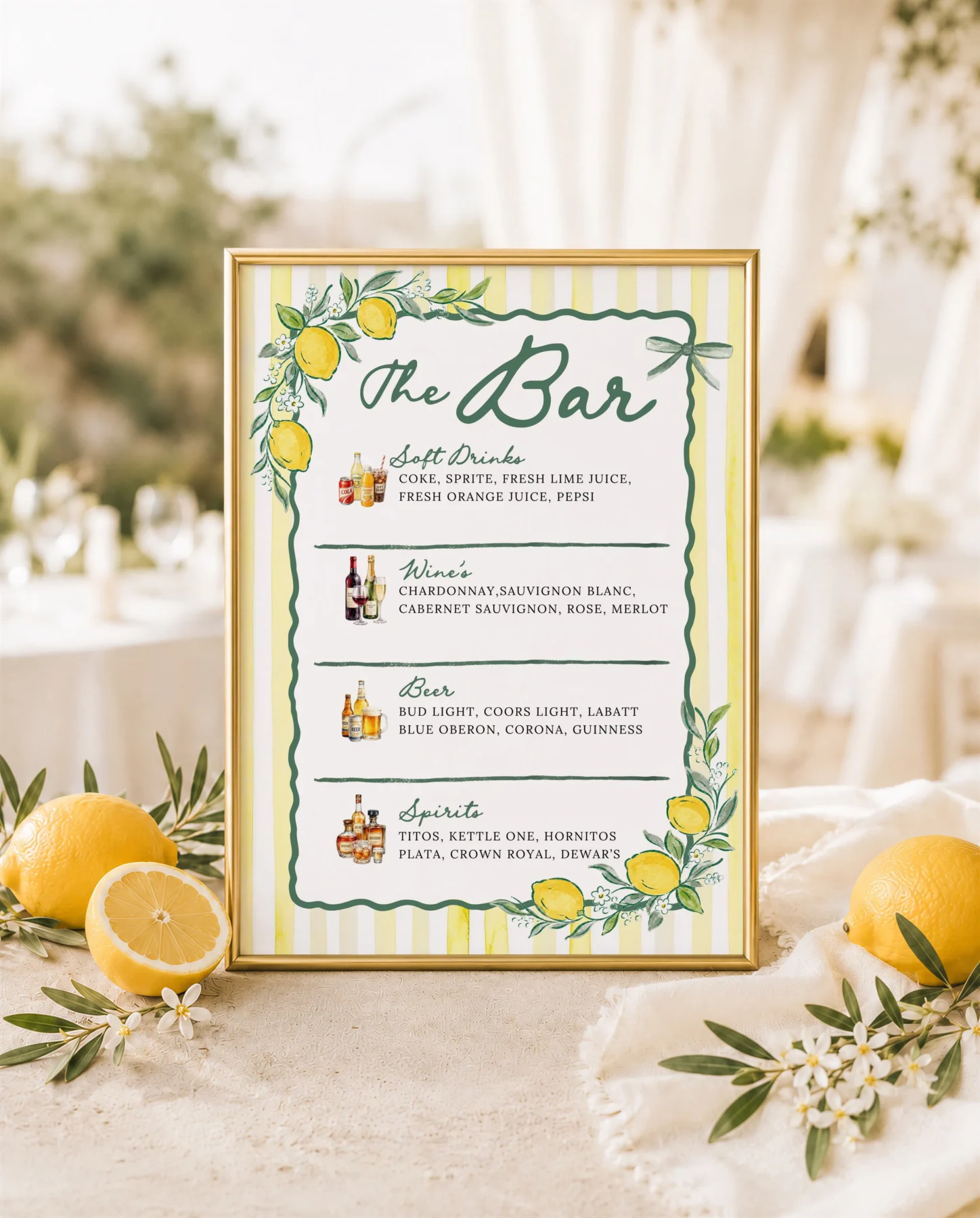 Lemon baby shower Baby Shower Sign Canva Template preview