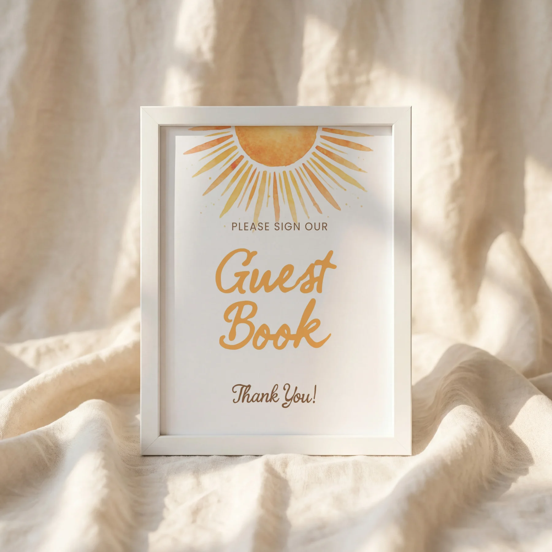 Sunshine Baby Shower Sign Canva Template detail 2