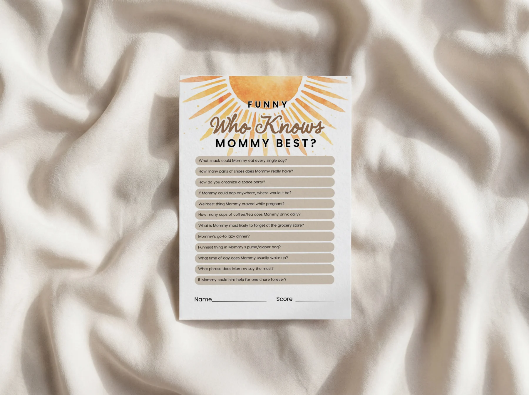 Sunshine Baby Shower Game Canva Template detail 2