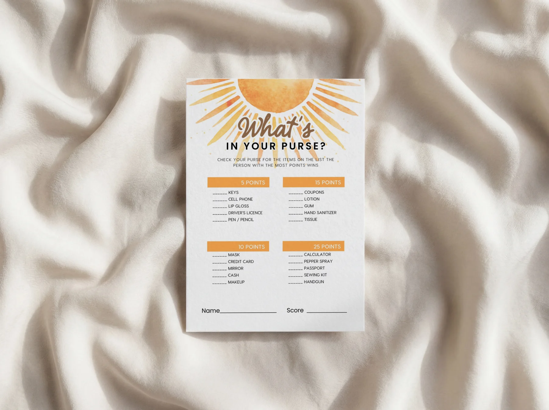 Sunshine Baby Shower Game Canva Template detail 4
