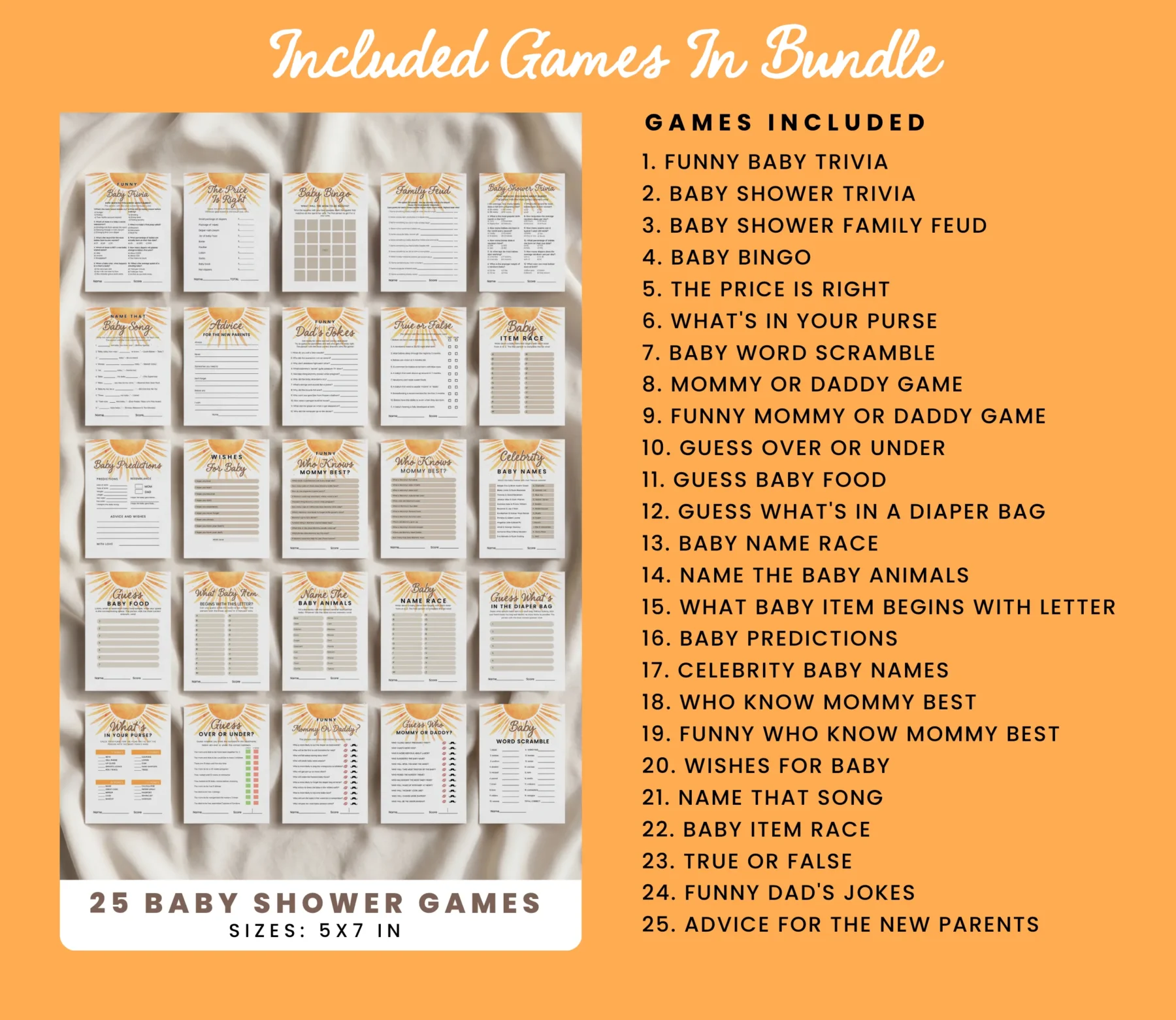 Sunshine Baby Shower Game Canva Template detail 6