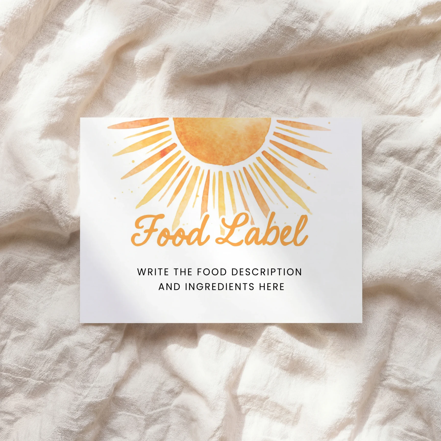 Sunshine Baby Shower Food Label Canva Template detail 2