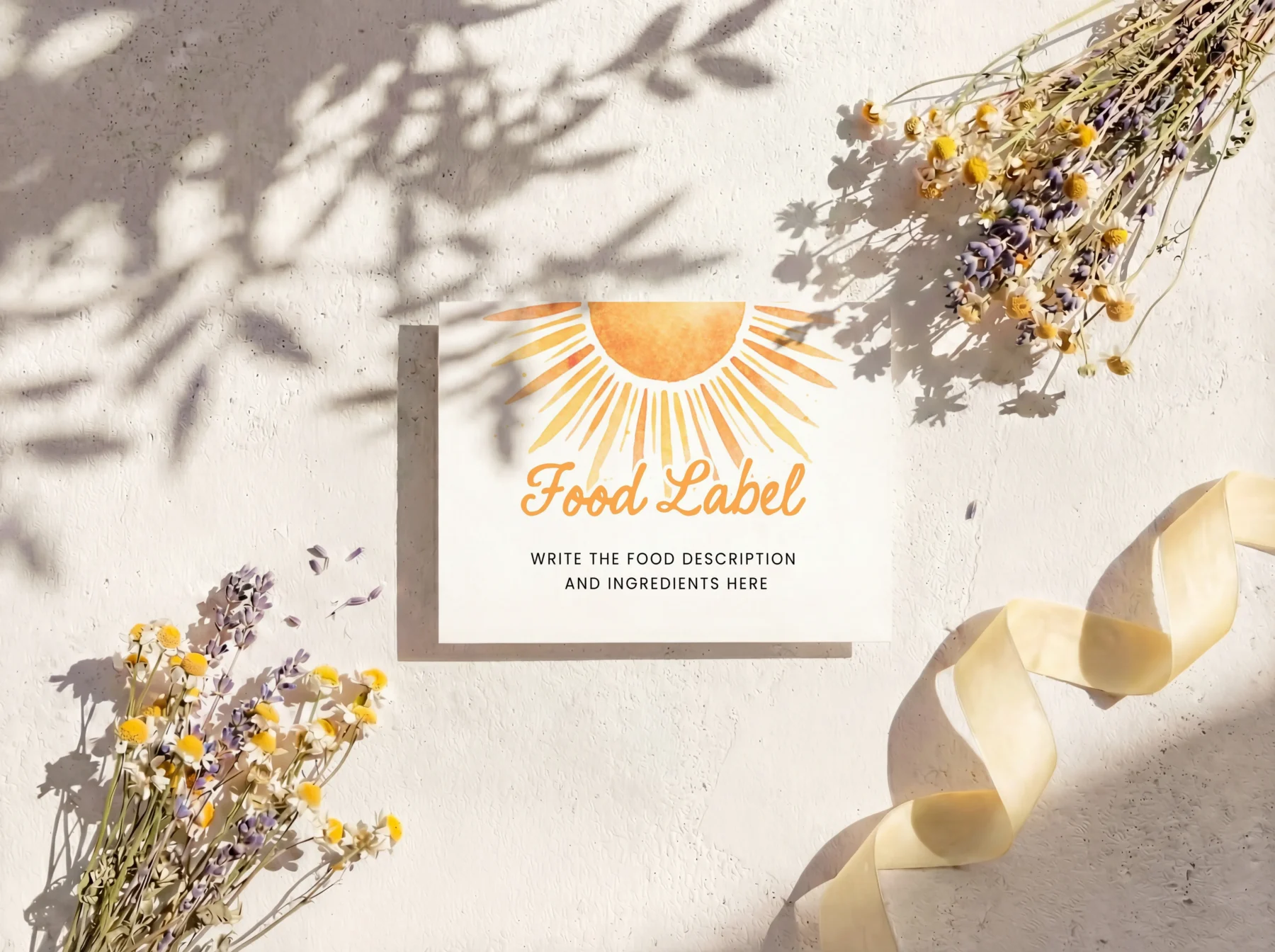 Sunshine Baby Shower Food Label Canva Template detail 3