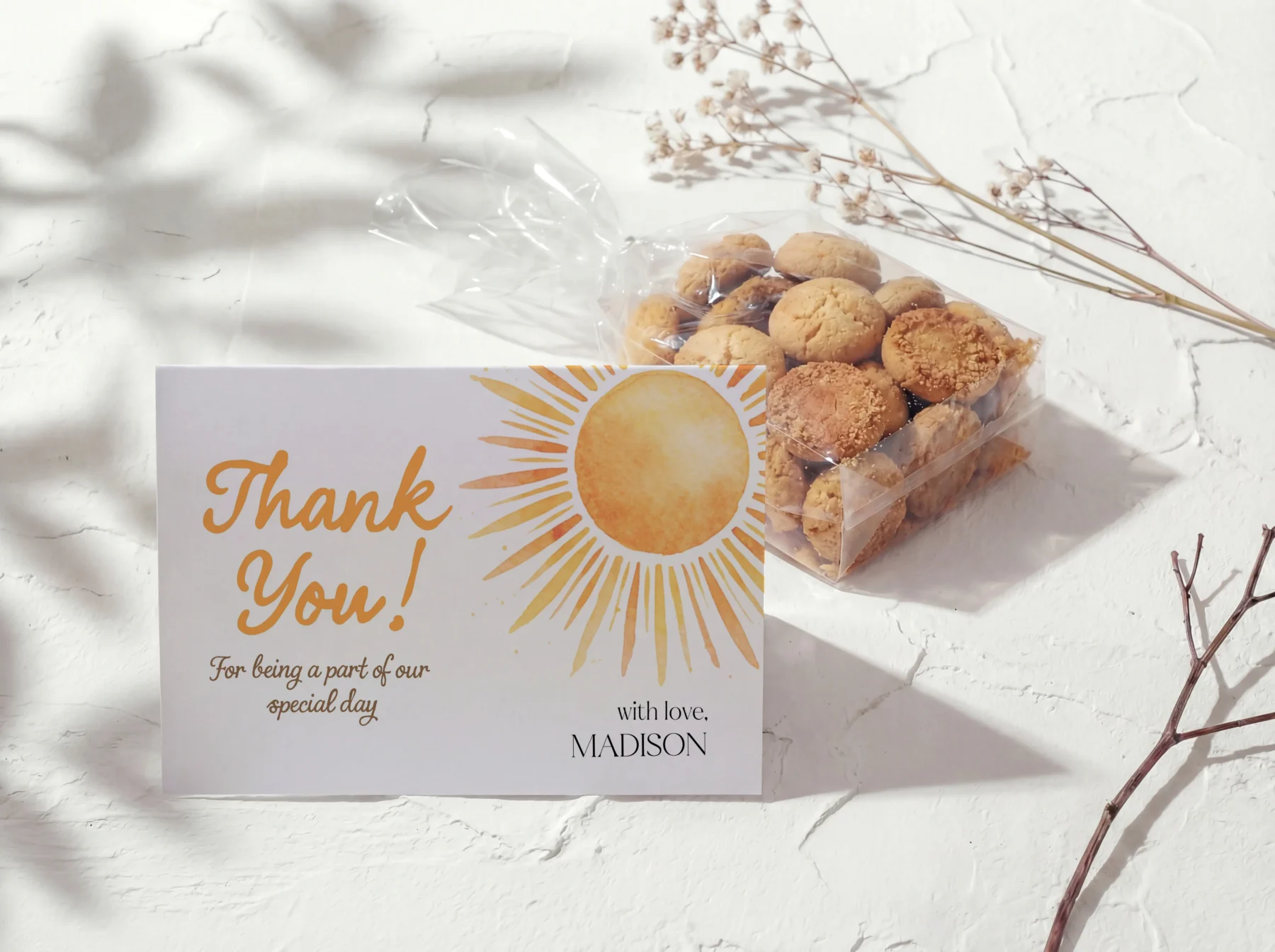 Sunshine Baby Shower Thank You Card Canva Template detail 3