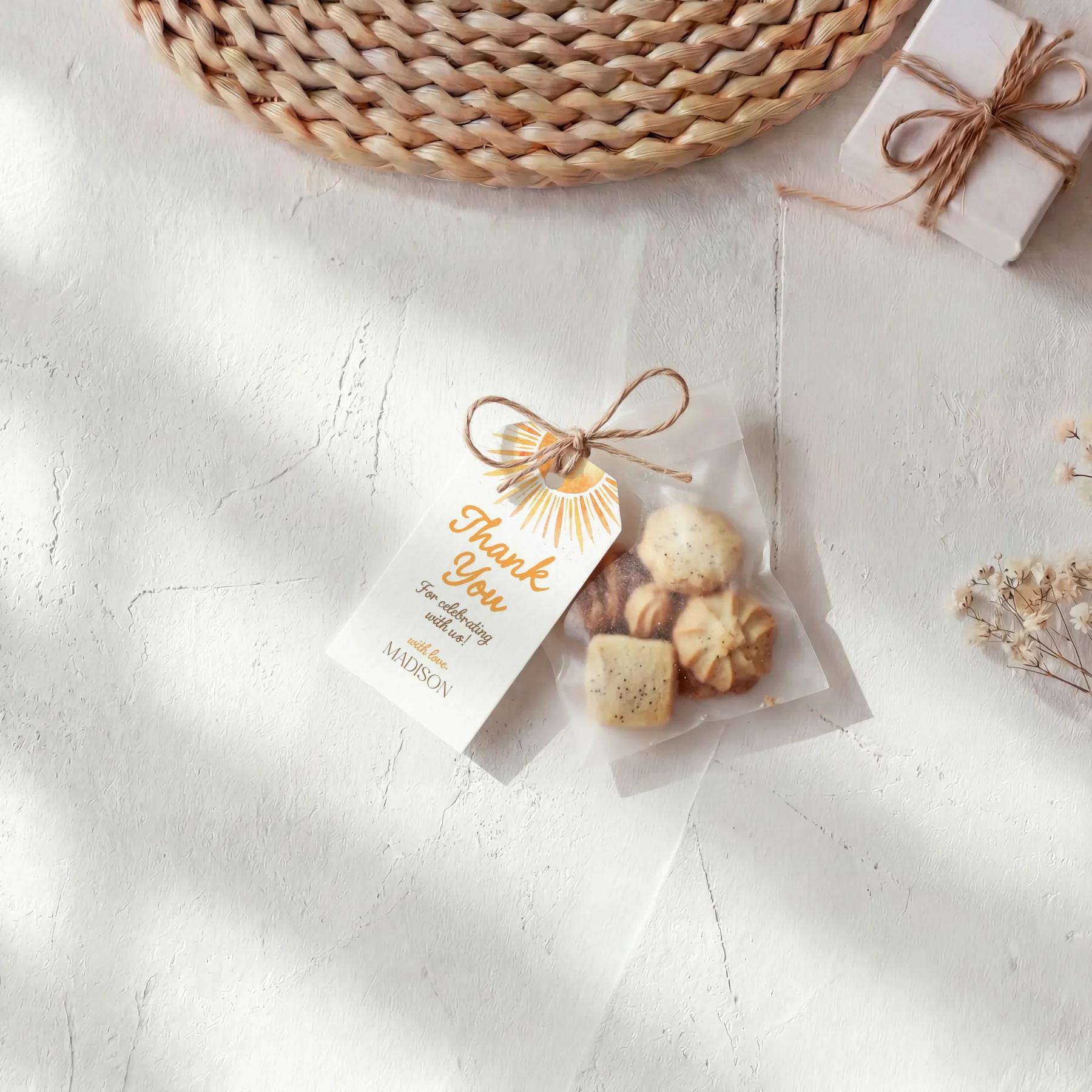Sunshine Baby Shower Gift Tag Canva Template detail 2