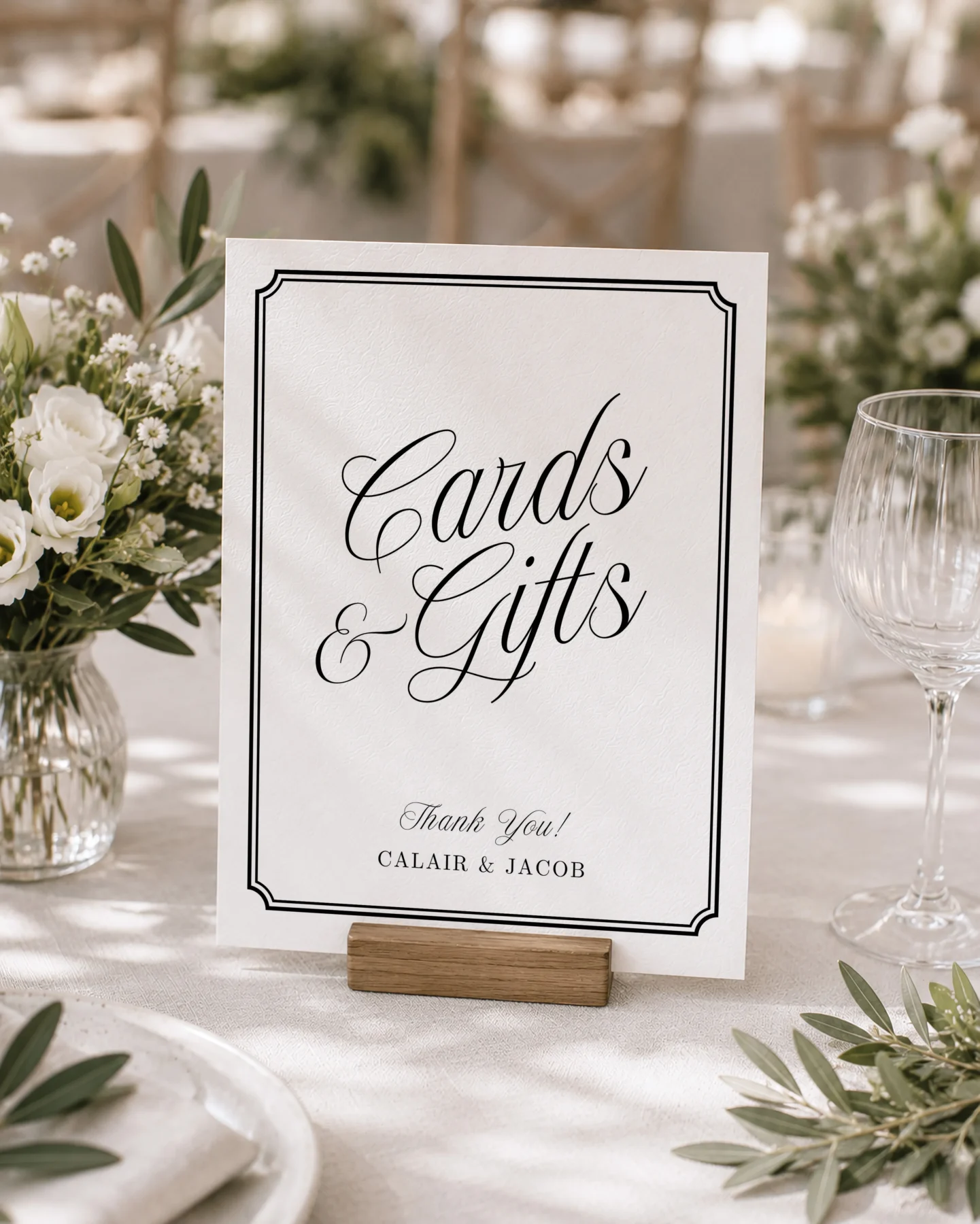 Black Elegant Wedding Sign Canva Template preview