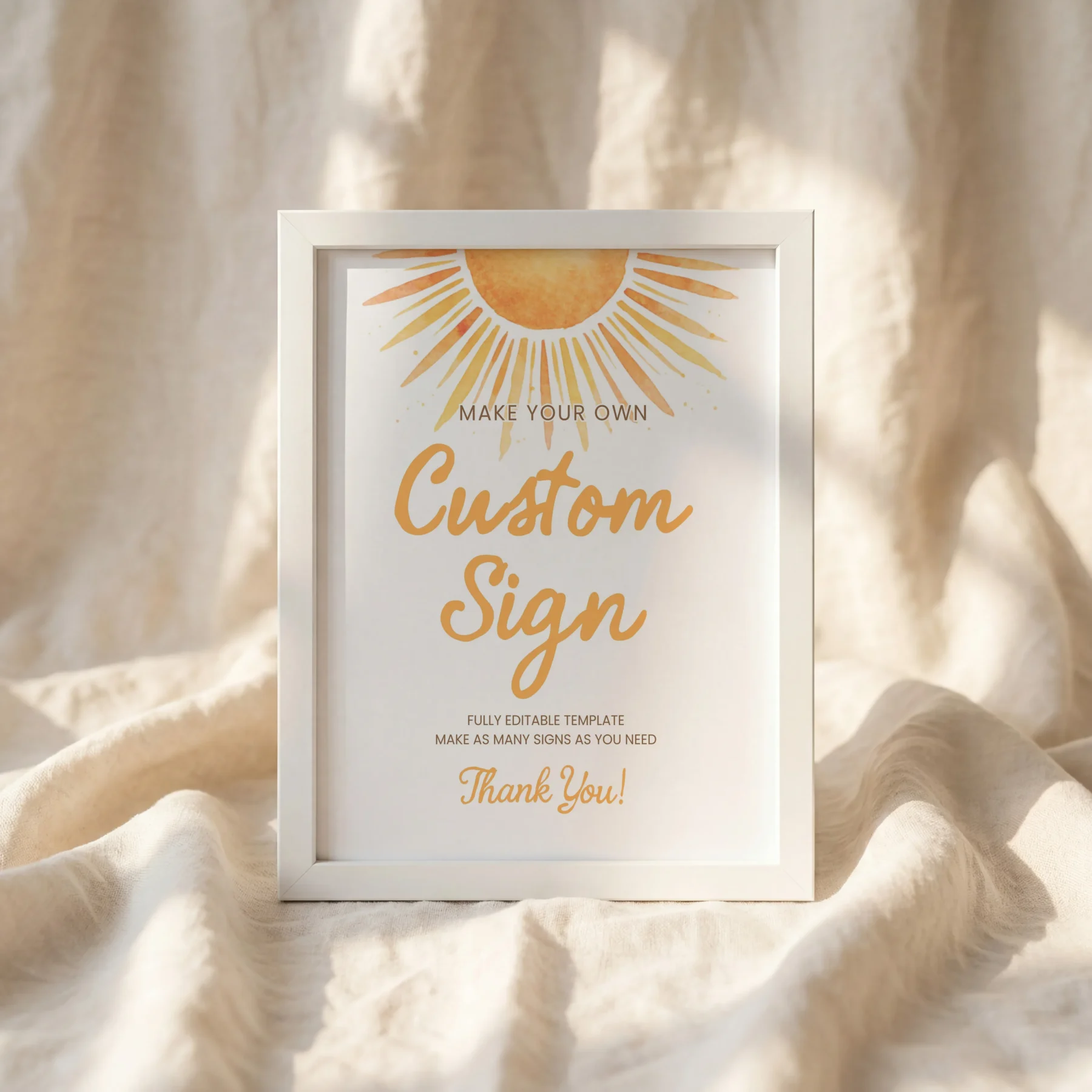 Sunshine Baby Shower Custom Sign Canva Template detail 2