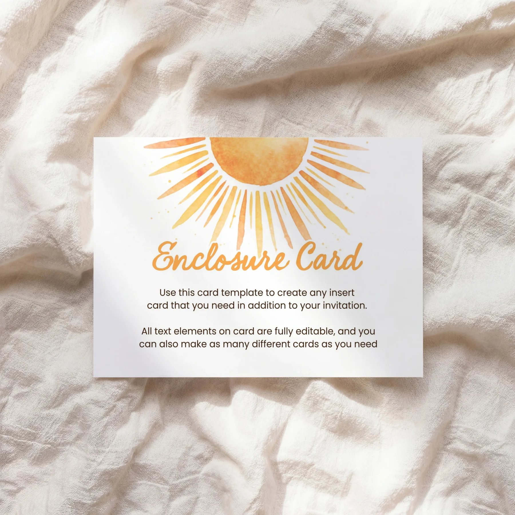 Sunshine Baby Shower Enclosure Card Canva Template detail 2