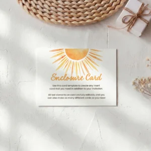 Sunshine Baby Shower Enclosure Card Canva Template preview