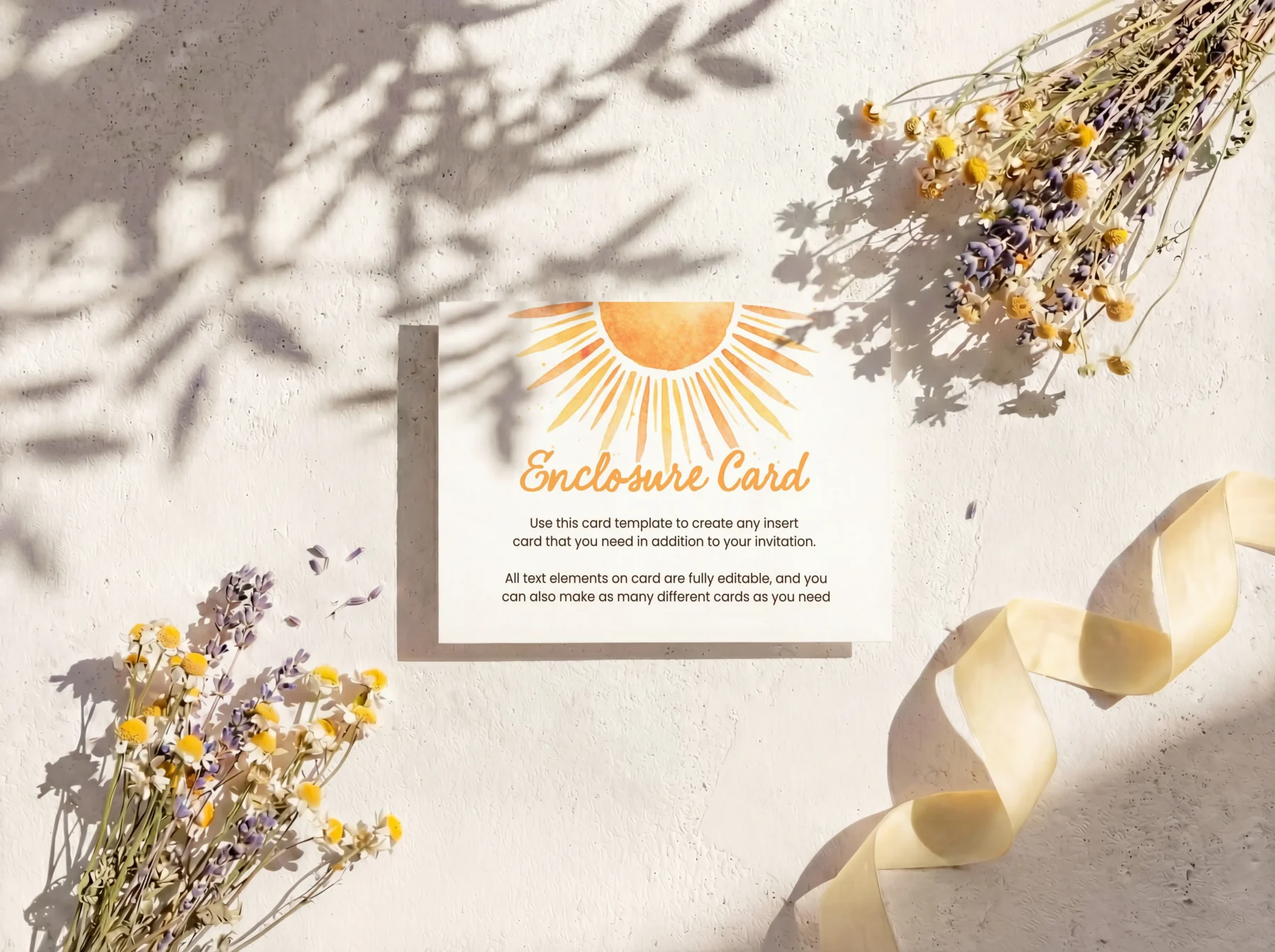 Sunshine Baby Shower Enclosure Card Canva Template detail 3